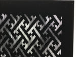 Antique Japanese Katagami Kimono Paper Stencil Buddhist Sayagata Pattern 4Y662