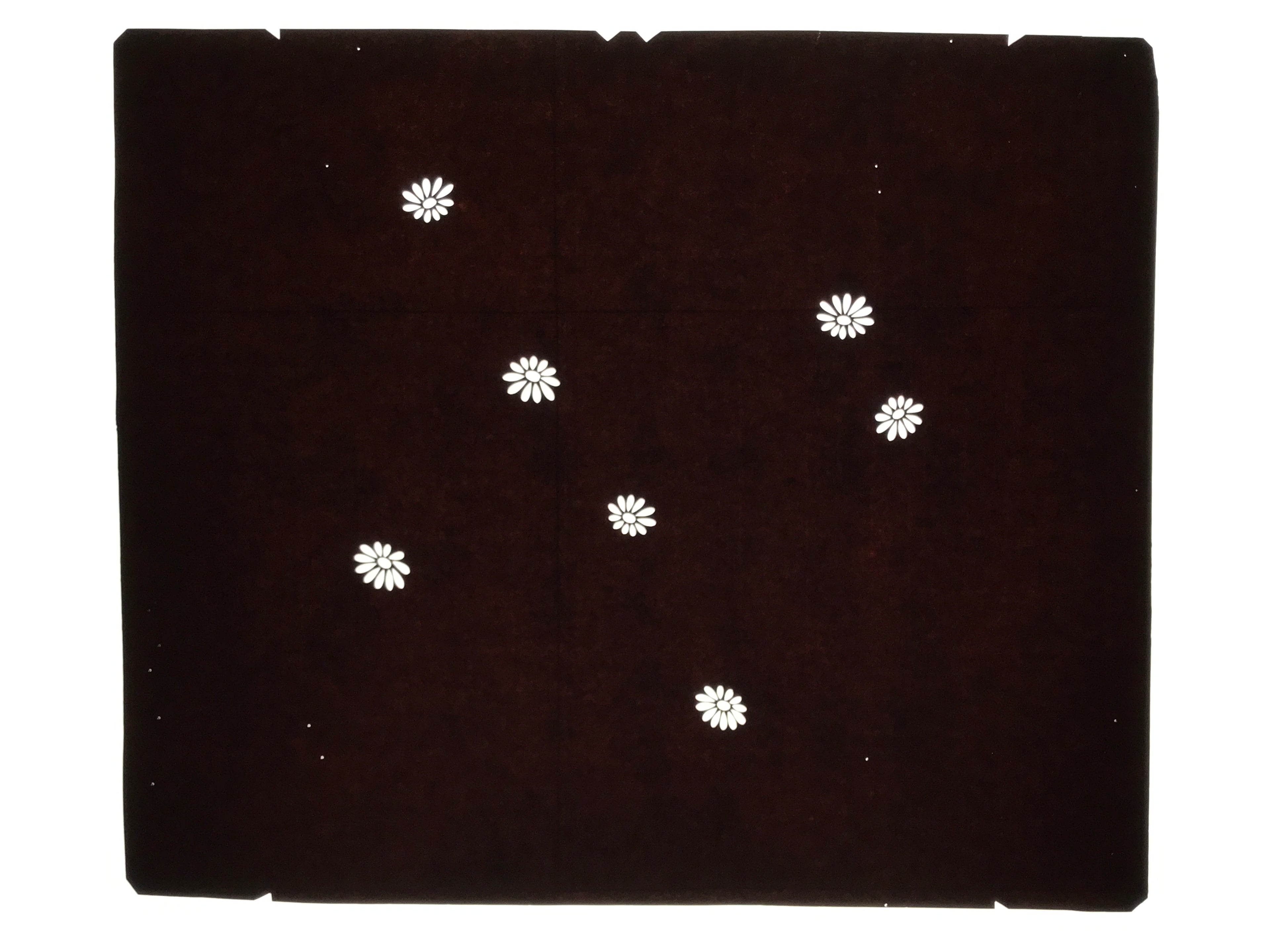 Antique Japanese Katagami Kimono Paper Stencil Chrysanthemum Floral Design 4Y673