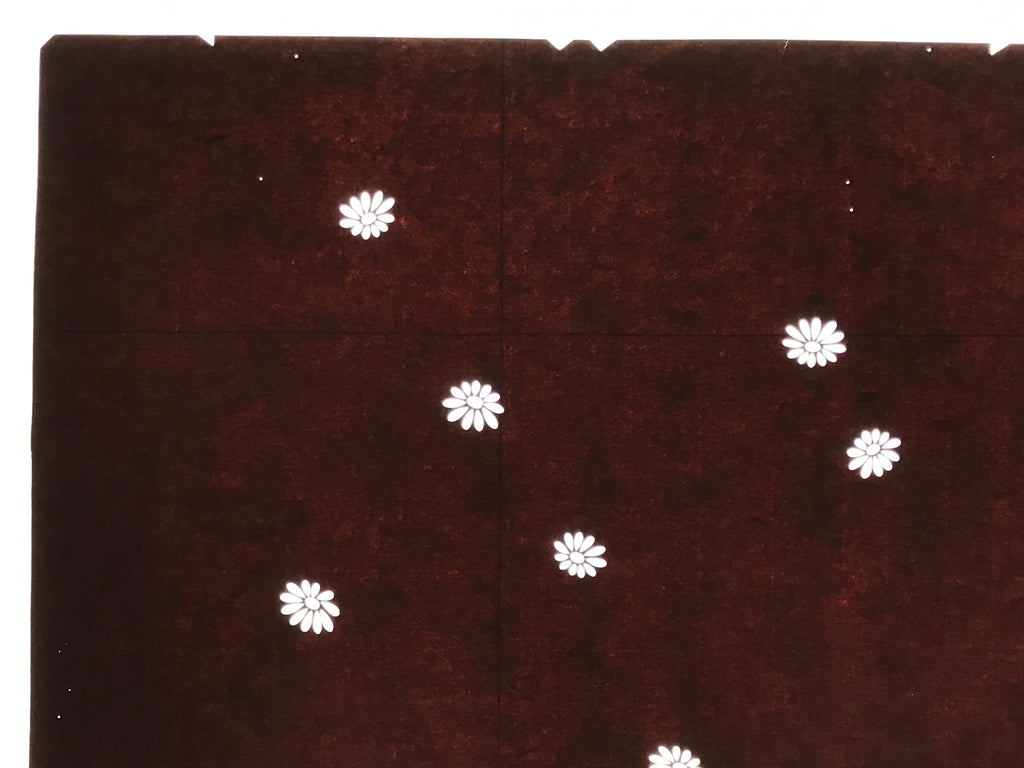 Antique Japanese Katagami Kimono Paper Stencil Chrysanthemum Floral Design 4Y673