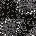 Antique Japanese Katagami Kimono Paper Stencil Chrysanthemum Karakusa 4Y557