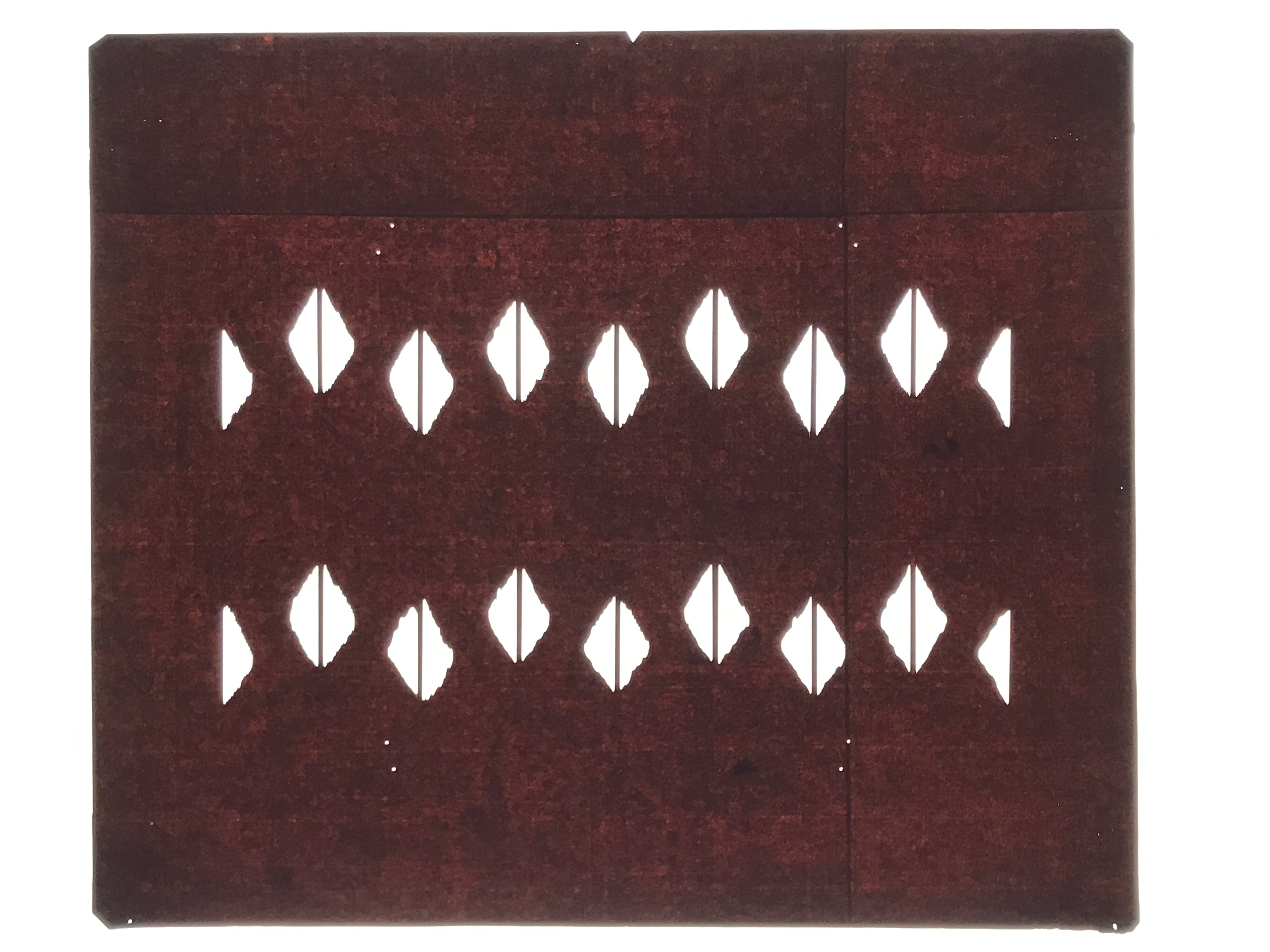 Antique Japanese Katagami Kimono Paper Stencil Katazome Abstract Diamond 4Y690