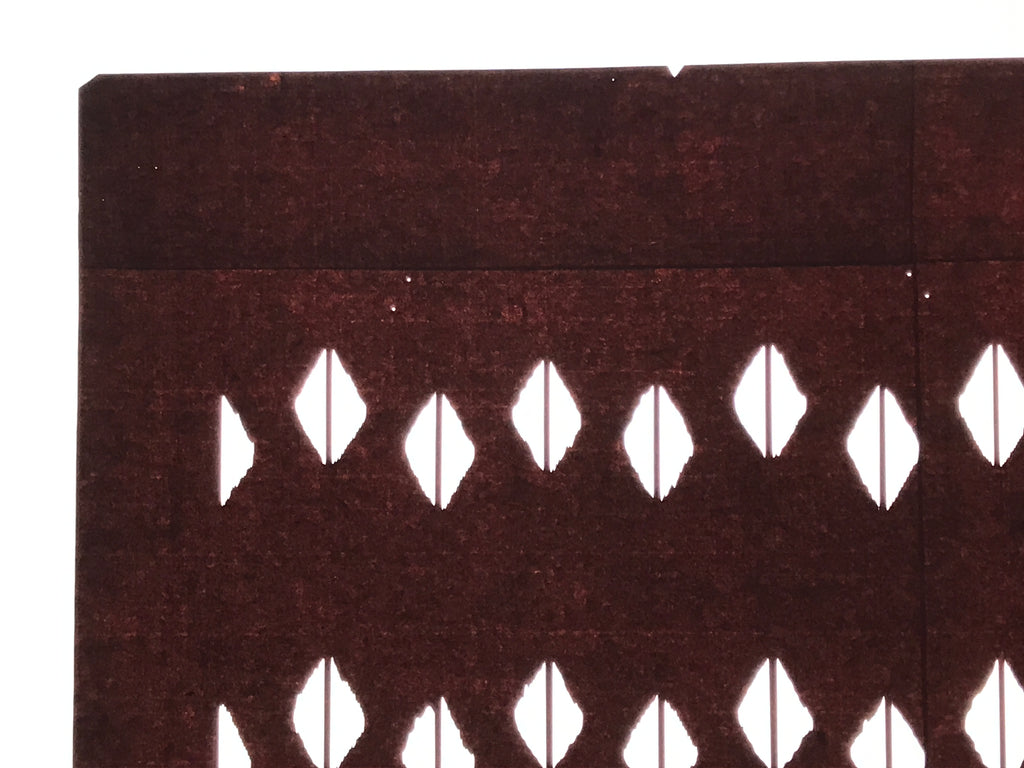 Antique Japanese Katagami Kimono Paper Stencil Katazome Abstract Diamond 4Y690