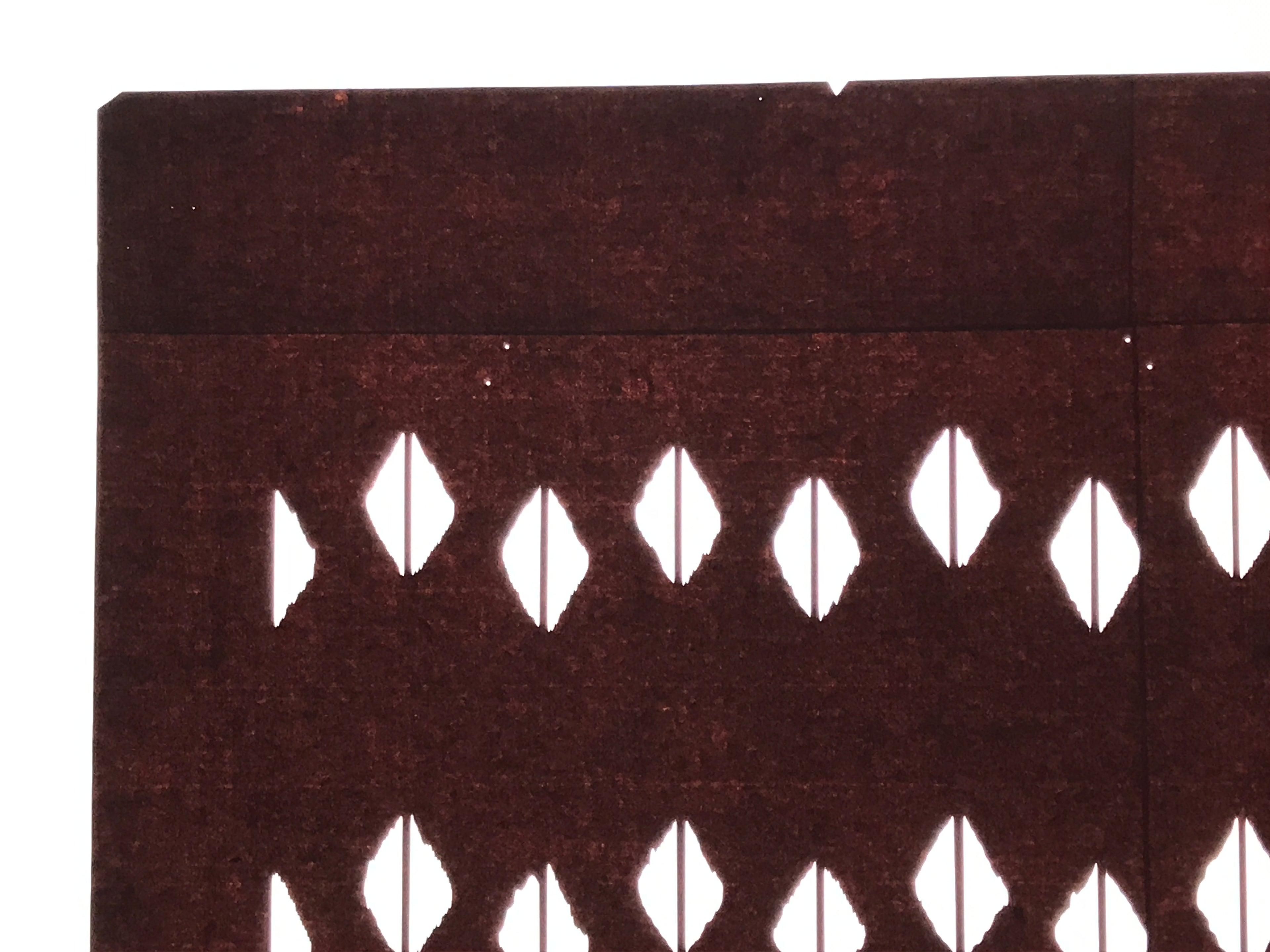 Antique Japanese Katagami Kimono Paper Stencil Katazome Abstract Diamond 4Y690