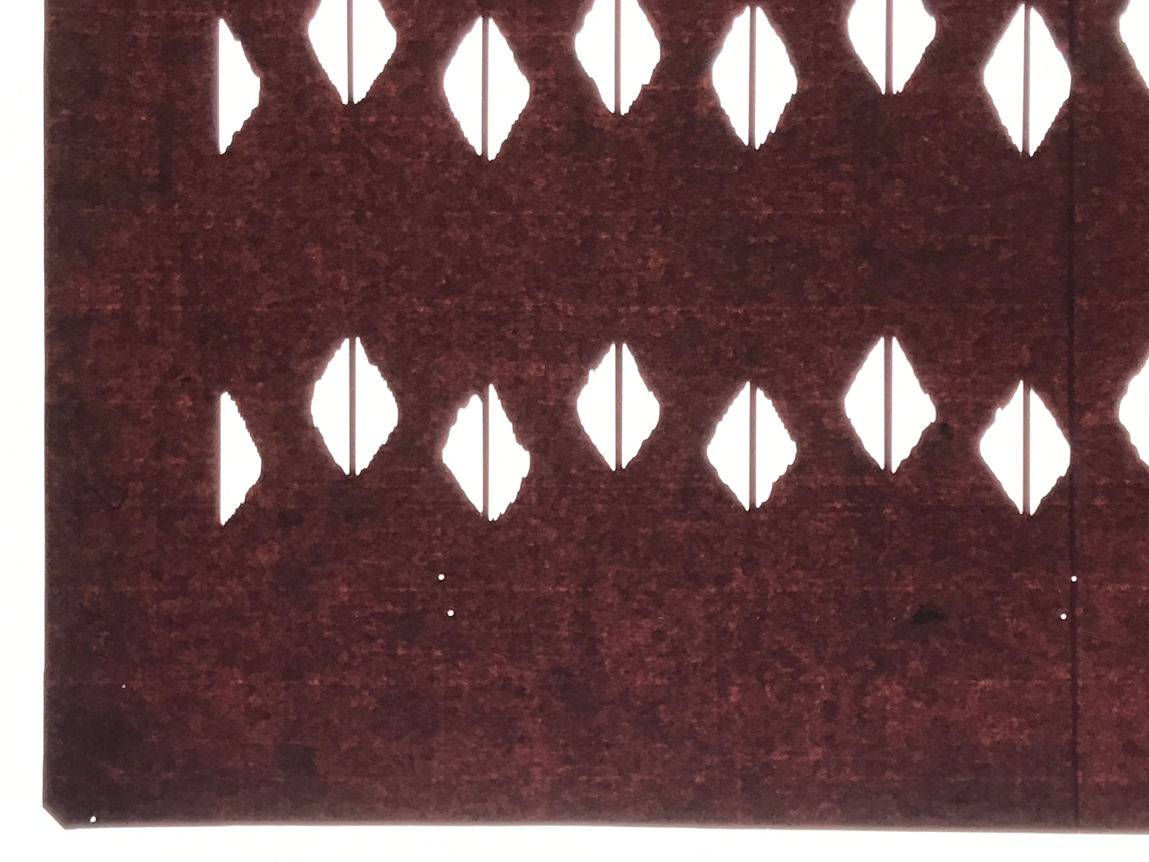 Antique Japanese Katagami Kimono Paper Stencil Katazome Abstract Diamond 4Y690