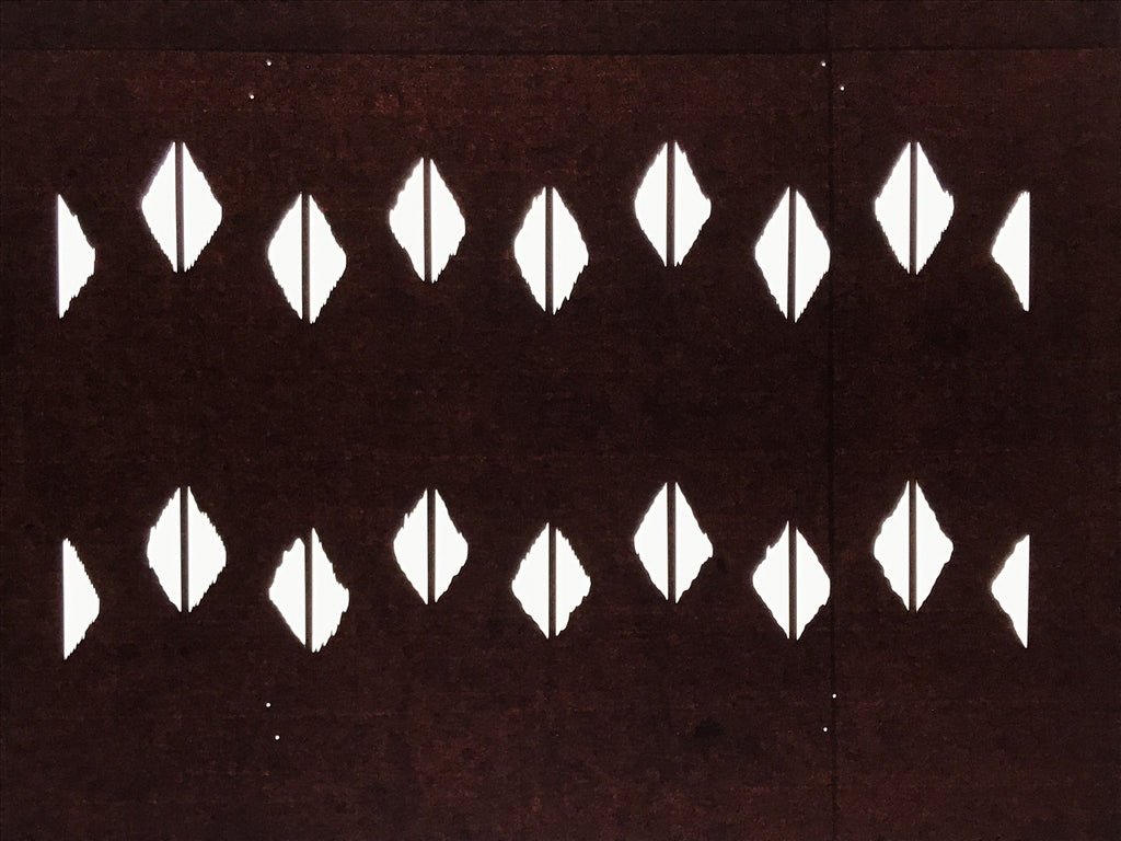 Antique Japanese Katagami Kimono Paper Stencil Katazome Abstract Diamond 4Y690