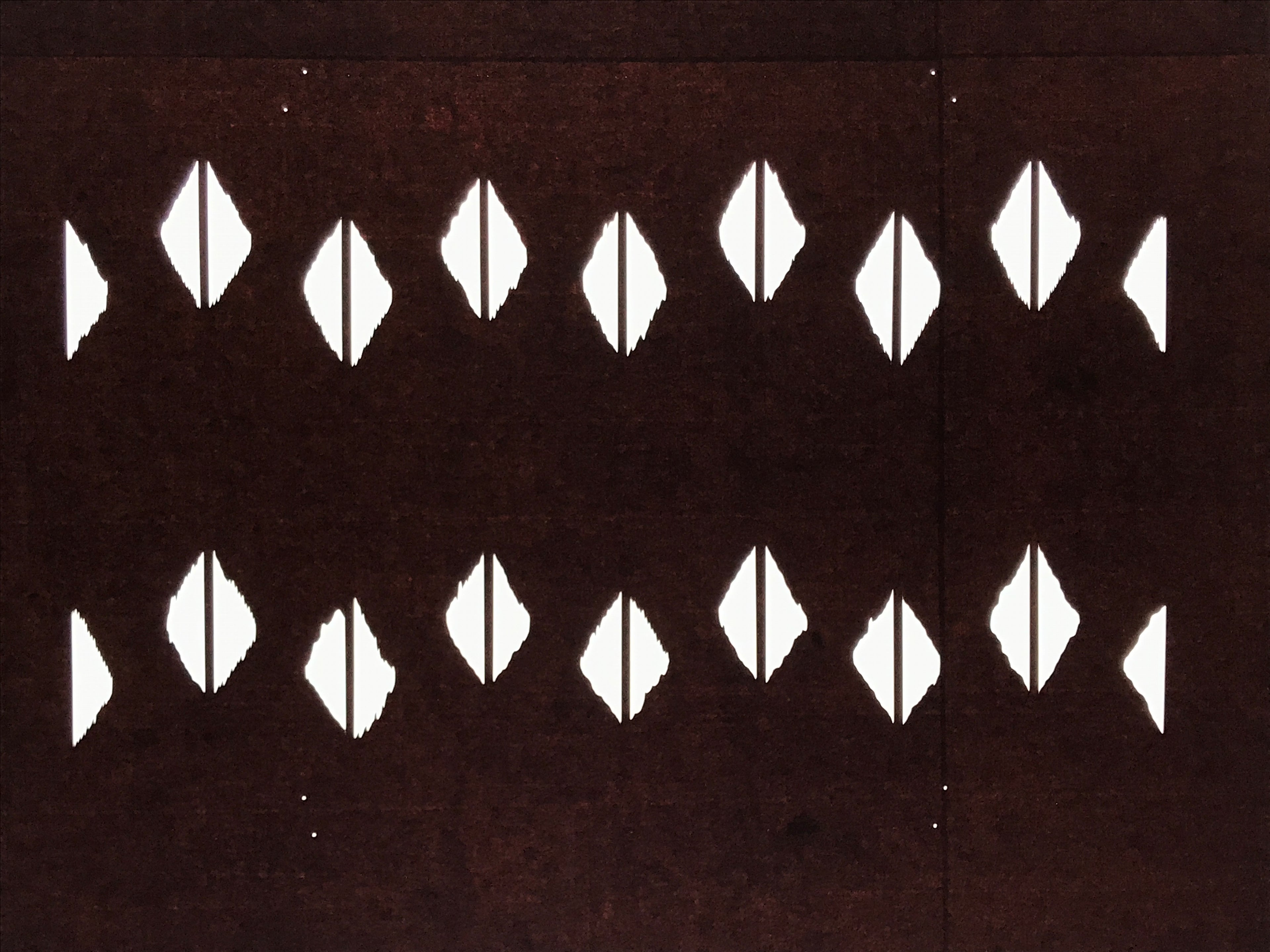 Antique Japanese Katagami Kimono Paper Stencil Katazome Abstract Diamond 4Y690