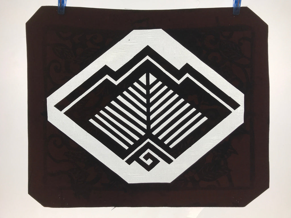 Antique Japanese Katagami Kimono Paper Stencil Katazome Abstract Geometric 4Y543