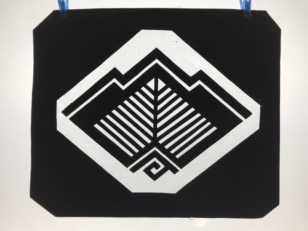 Antique Japanese Katagami Kimono Paper Stencil Katazome Abstract Geometric 4Y543