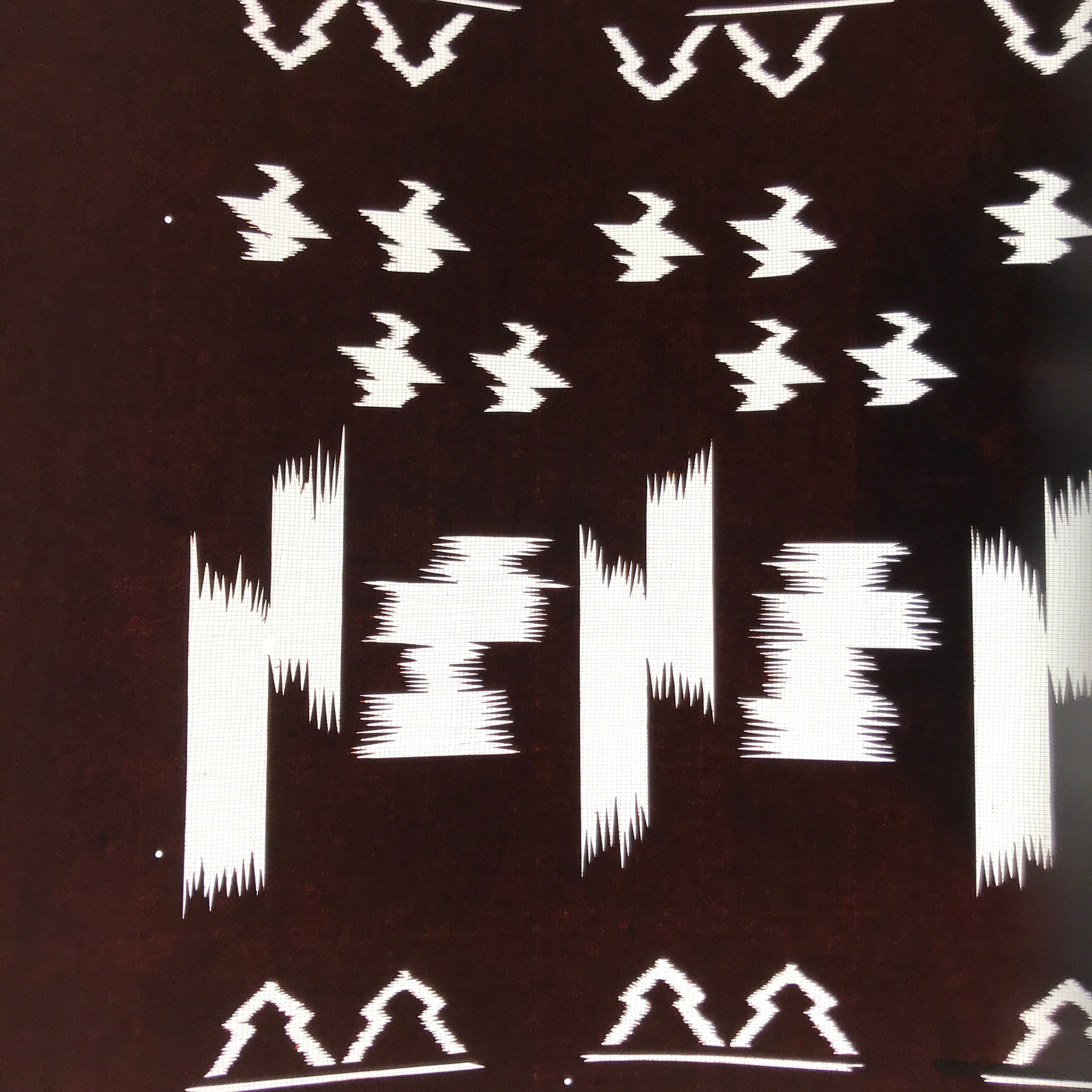 Antique Japanese Katagami Kimono Paper Stencil Katazome Abstract Geometric 4Y627