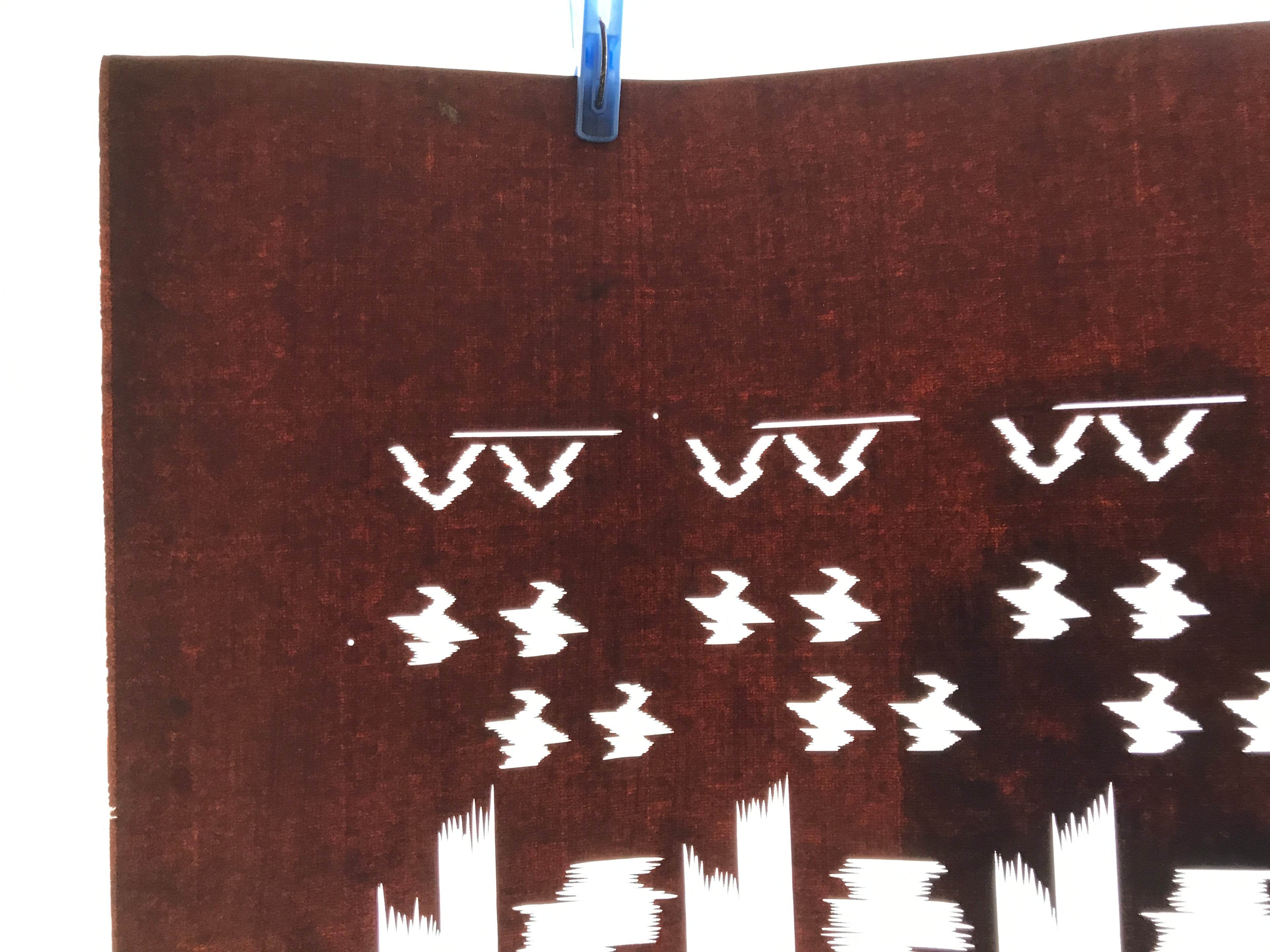 Antique Japanese Katagami Kimono Paper Stencil Katazome Abstract Geometric 4Y627