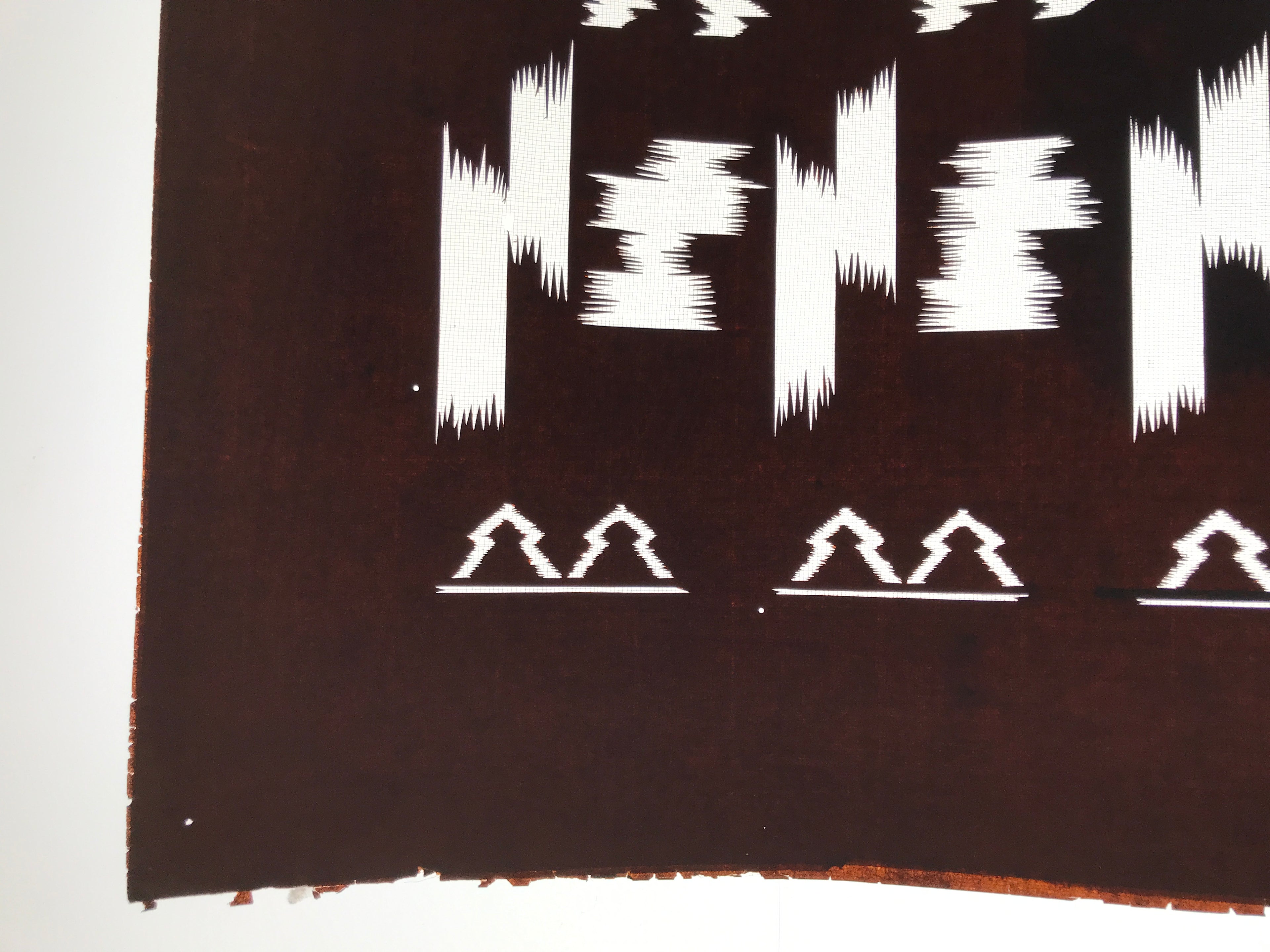 Antique Japanese Katagami Kimono Paper Stencil Katazome Abstract Geometric 4Y627