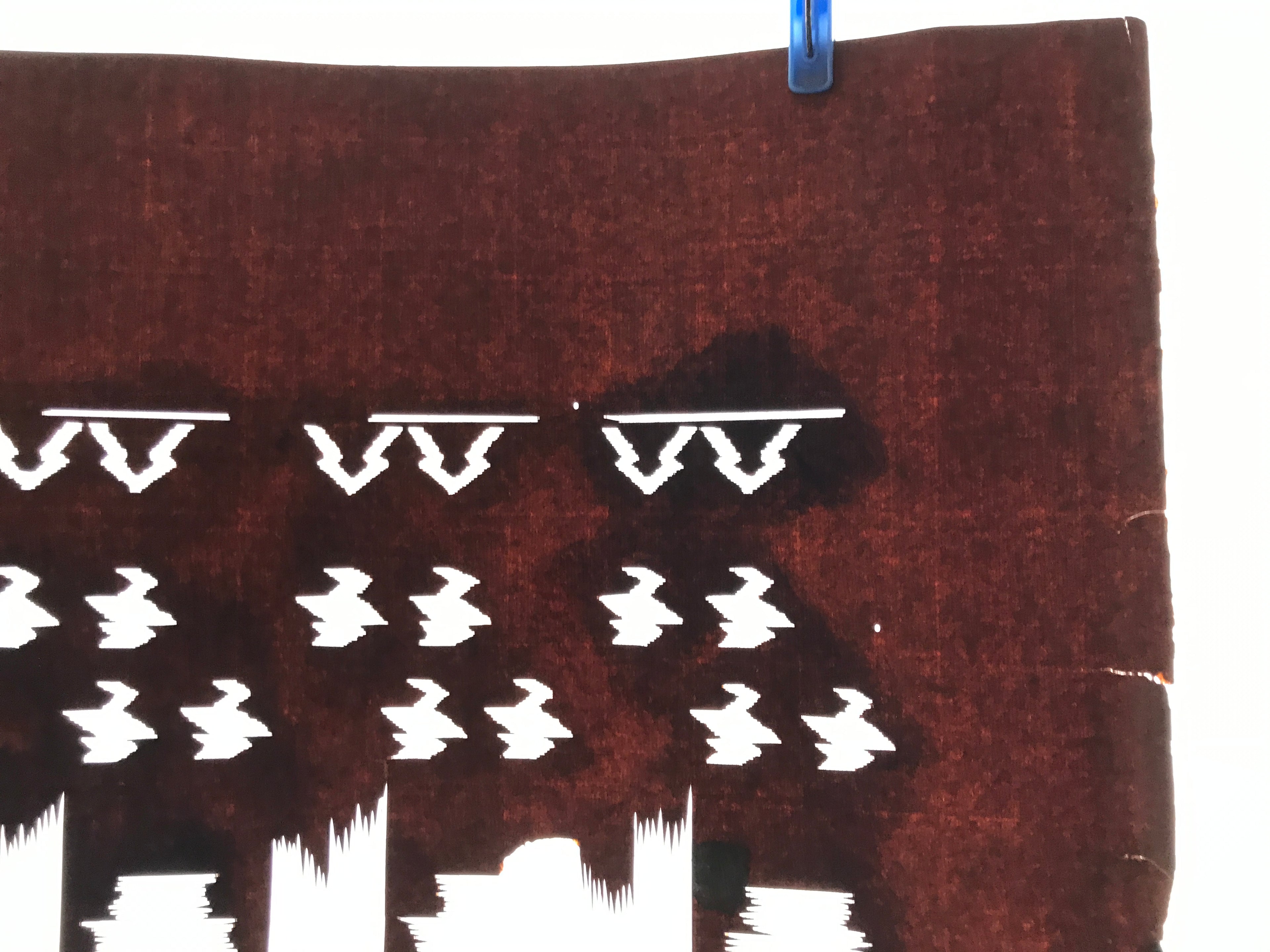 Antique Japanese Katagami Kimono Paper Stencil Katazome Abstract Geometric 4Y627