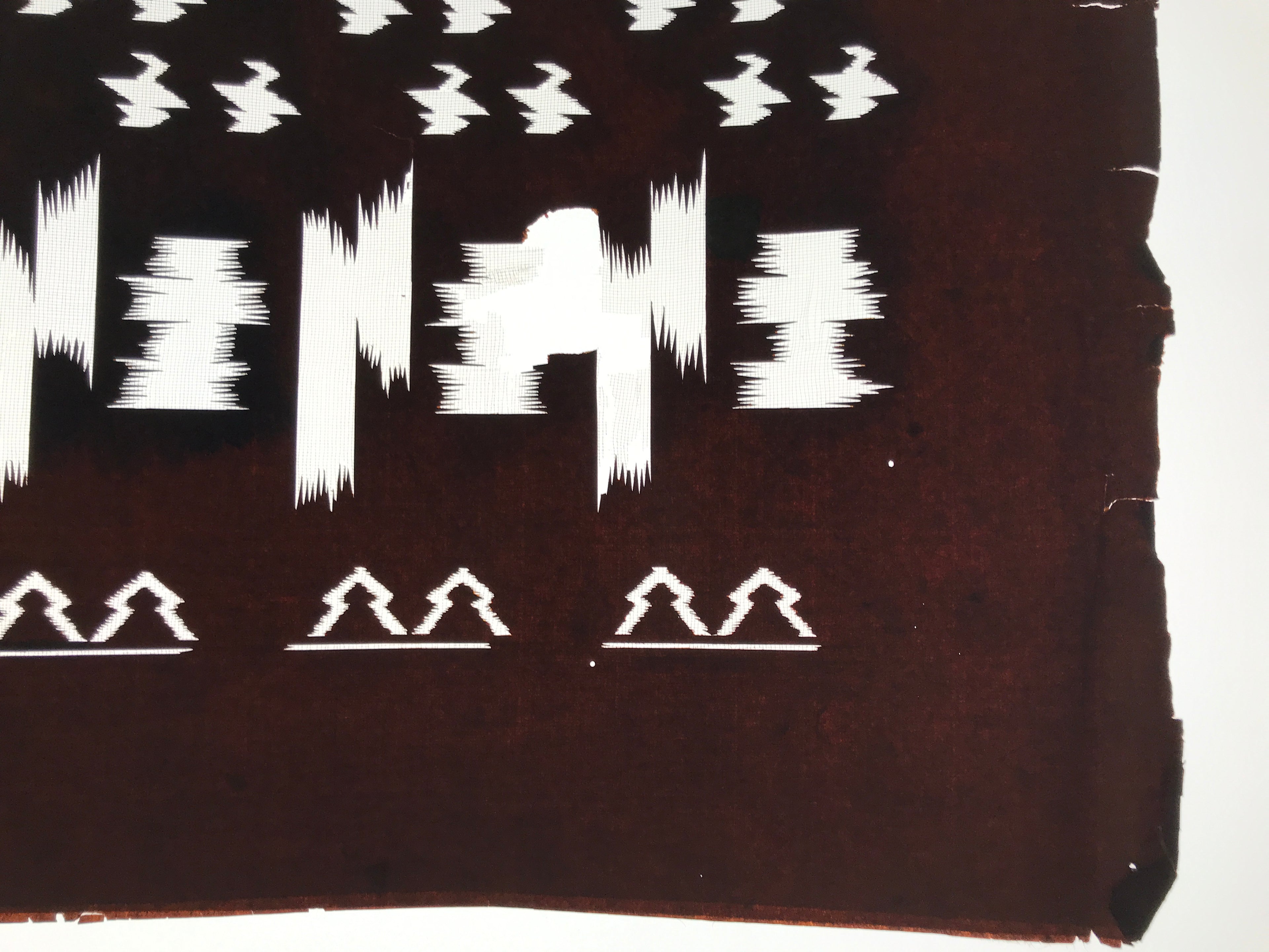 Antique Japanese Katagami Kimono Paper Stencil Katazome Abstract Geometric 4Y627