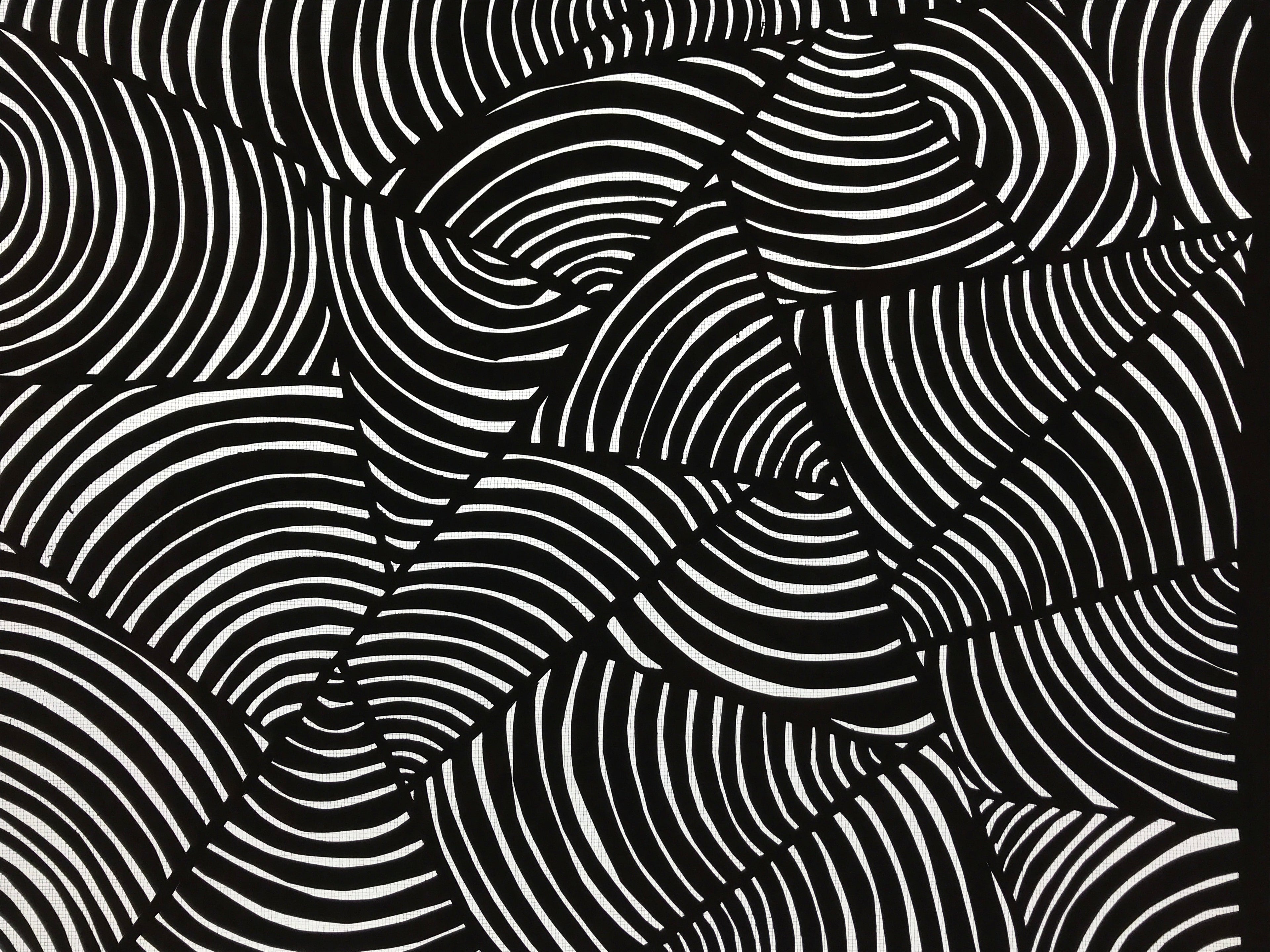 Antique Japanese Katagami Kimono Paper Stencil Katazome Abstract Lines 4Y558