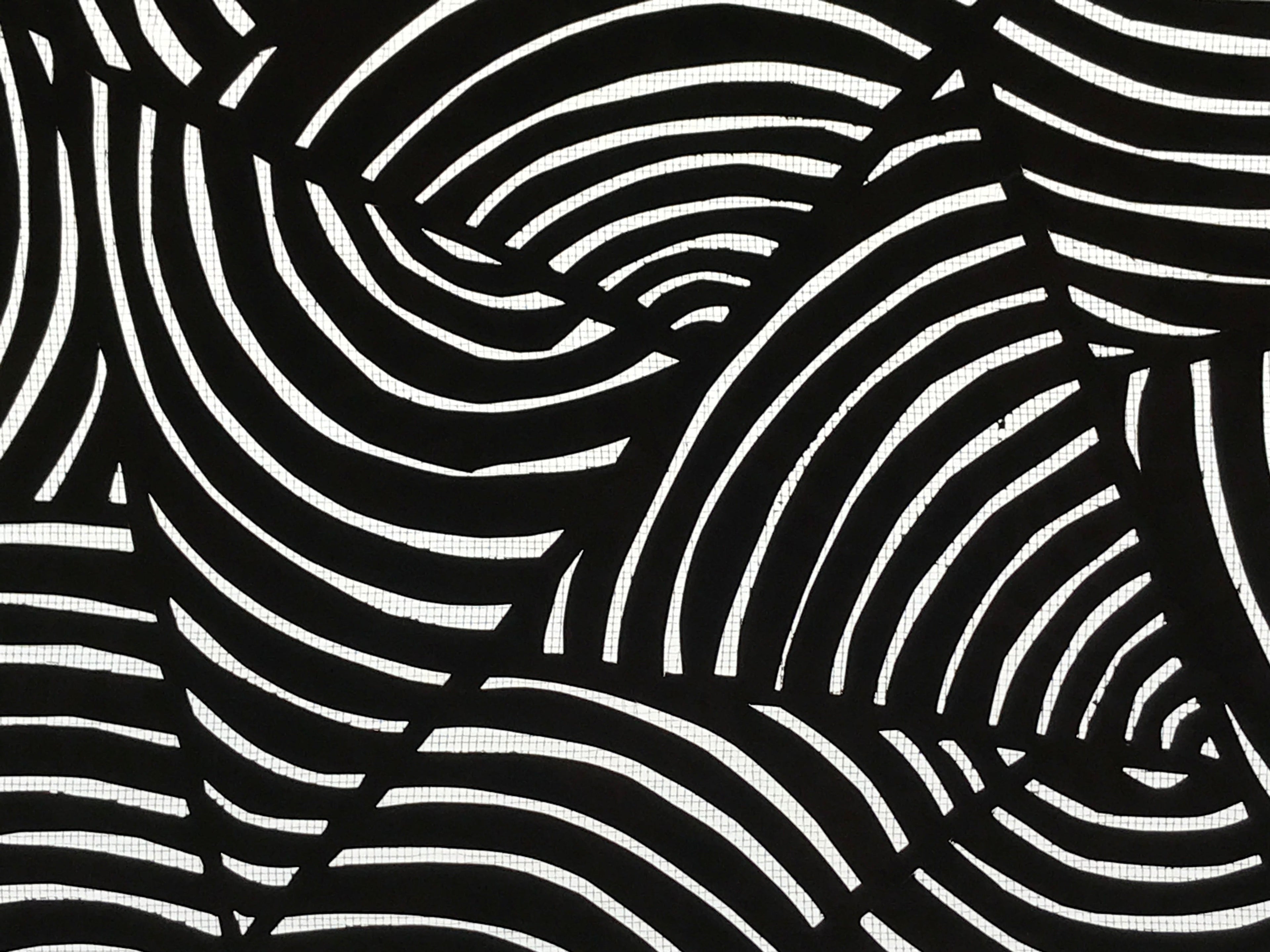 Antique Japanese Katagami Kimono Paper Stencil Katazome Abstract Lines 4Y558