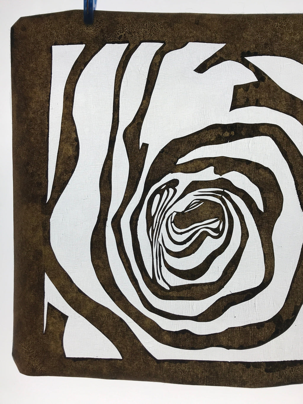 Antique Japanese Katagami Kimono Paper Stencil Katazome Abstract Rose 4Y588
