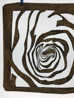 Antique Japanese Katagami Kimono Paper Stencil Katazome Abstract Rose 4Y588