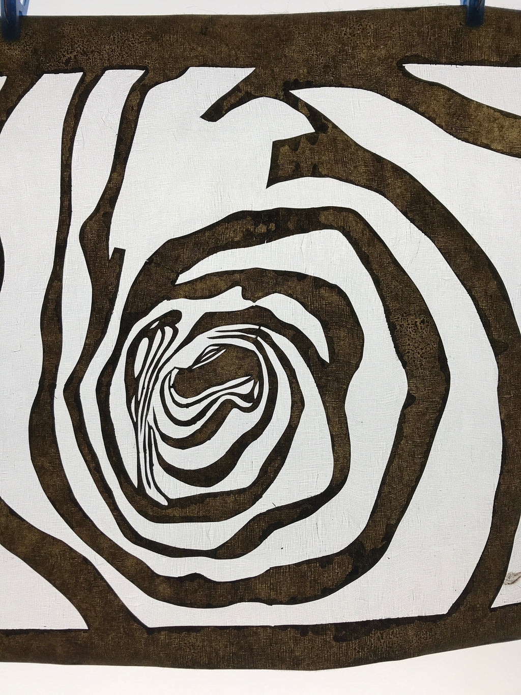 Antique Japanese Katagami Kimono Paper Stencil Katazome Abstract Rose 4Y588