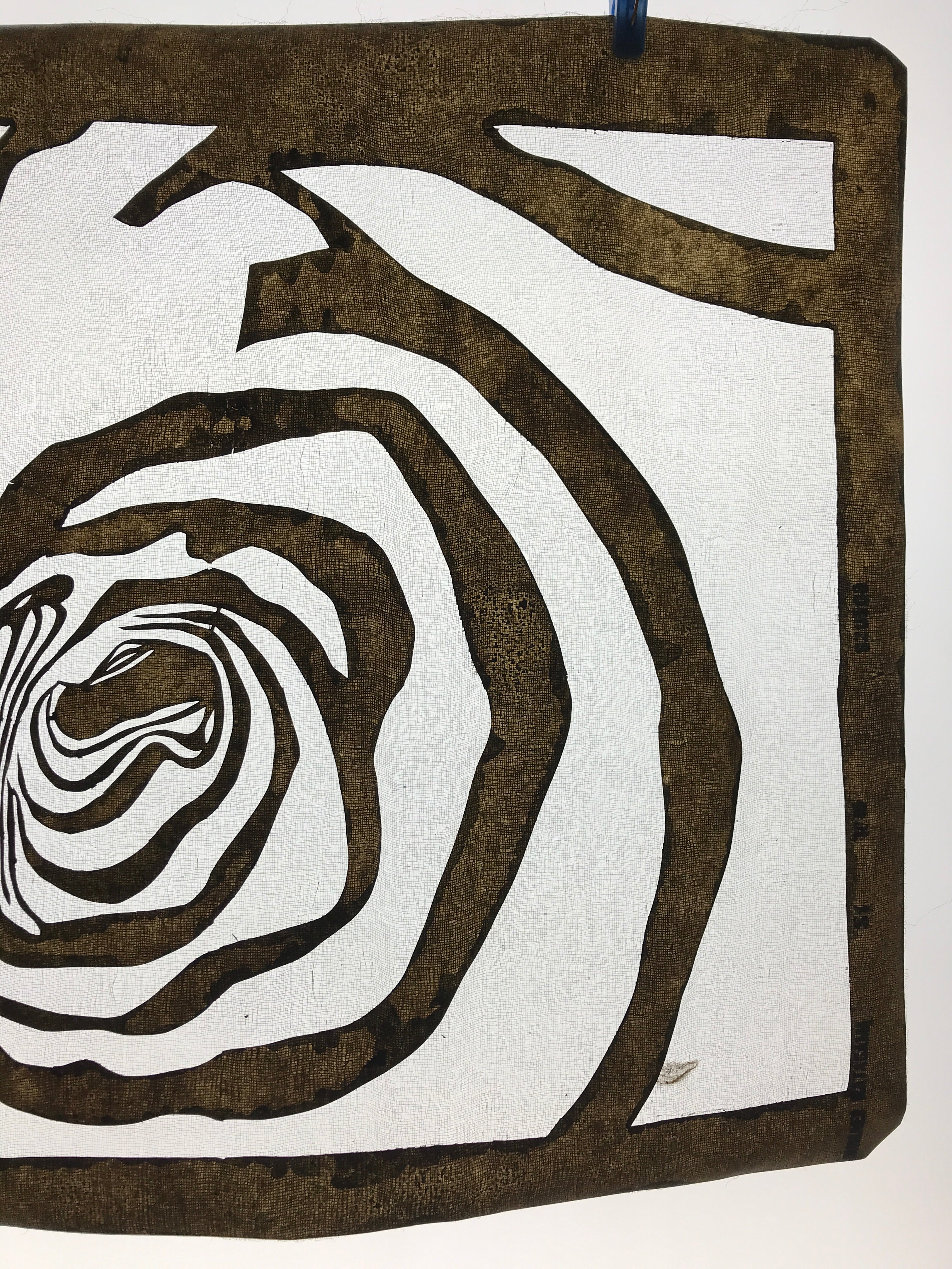 Antique Japanese Katagami Kimono Paper Stencil Katazome Abstract Rose 4Y588