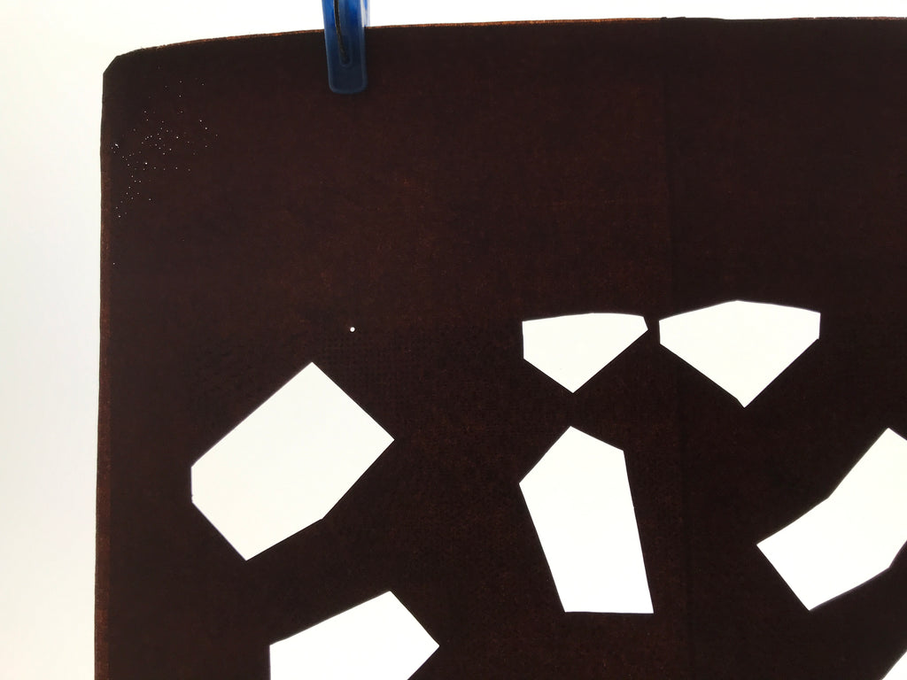 Antique Japanese Katagami Kimono Paper Stencil Katazome Abstract Shapes 4Y646