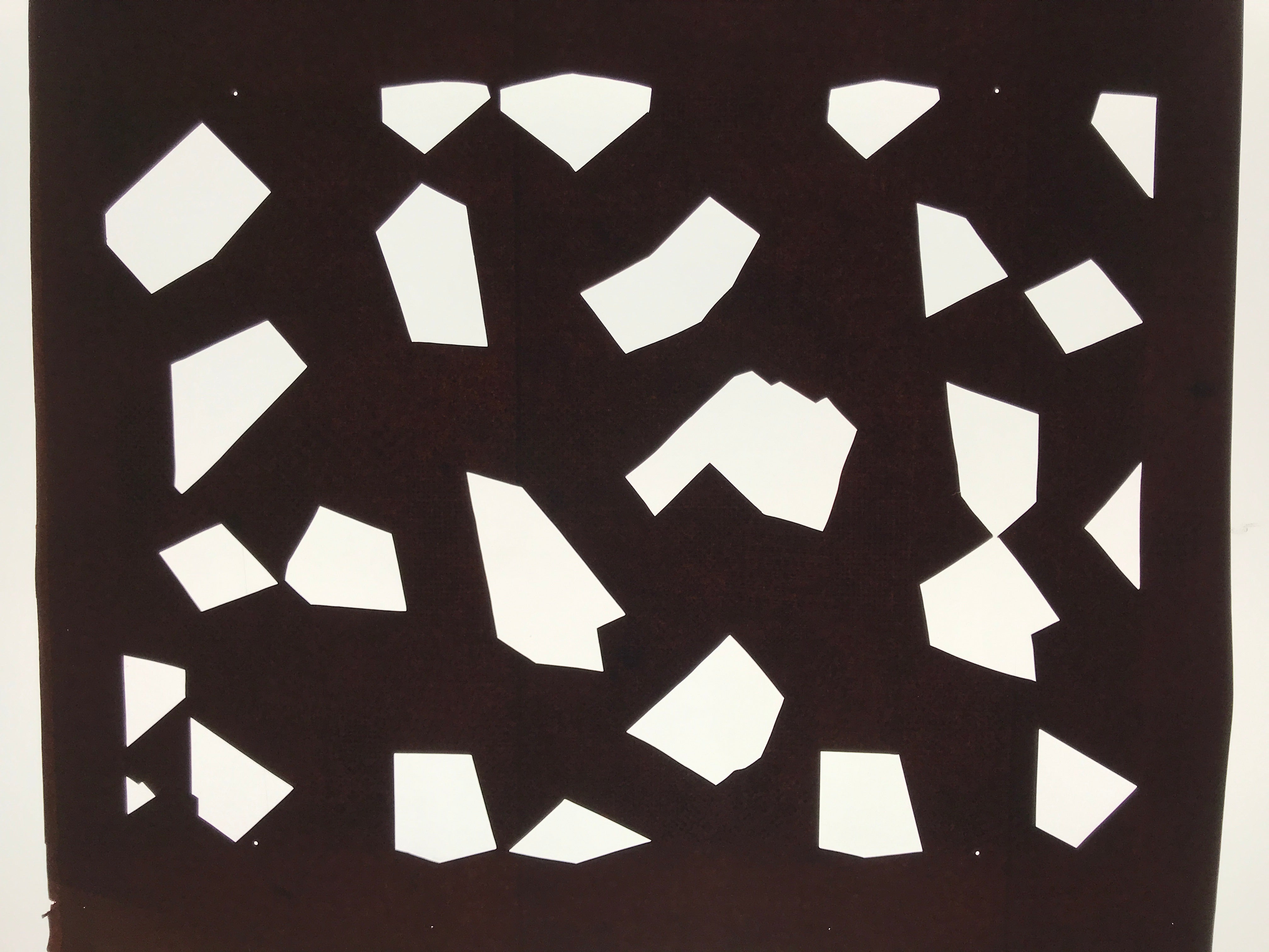 Antique Japanese Katagami Kimono Paper Stencil Katazome Abstract Shapes 4Y646