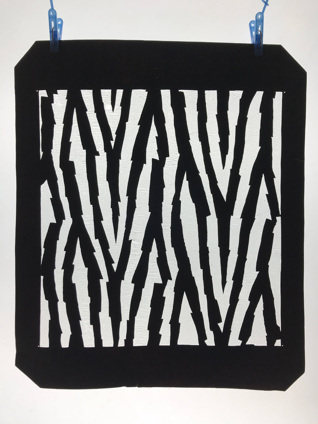 Antique Japanese Katagami Kimono Paper Stencil Katazome Abstract Stripes 4Y562