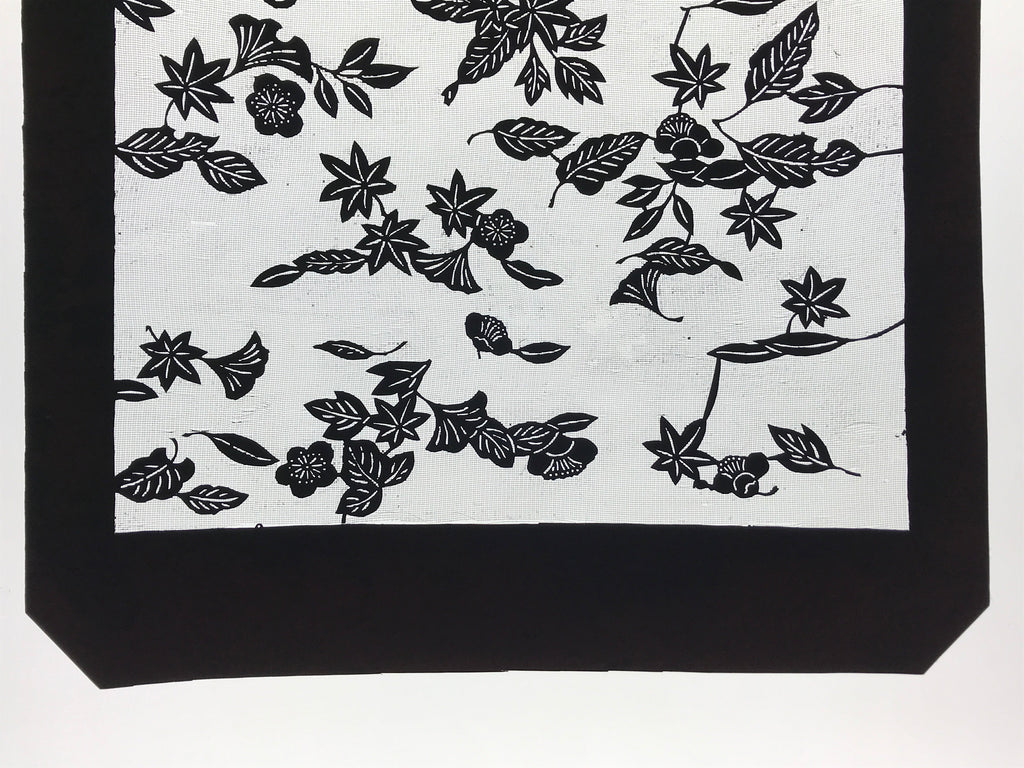 Antique Japanese Katagami Kimono Paper Stencil Katazome Autumn Leaves 4Y553