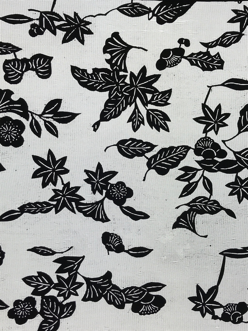 Antique Japanese Katagami Kimono Paper Stencil Katazome Autumn Leaves 4Y553