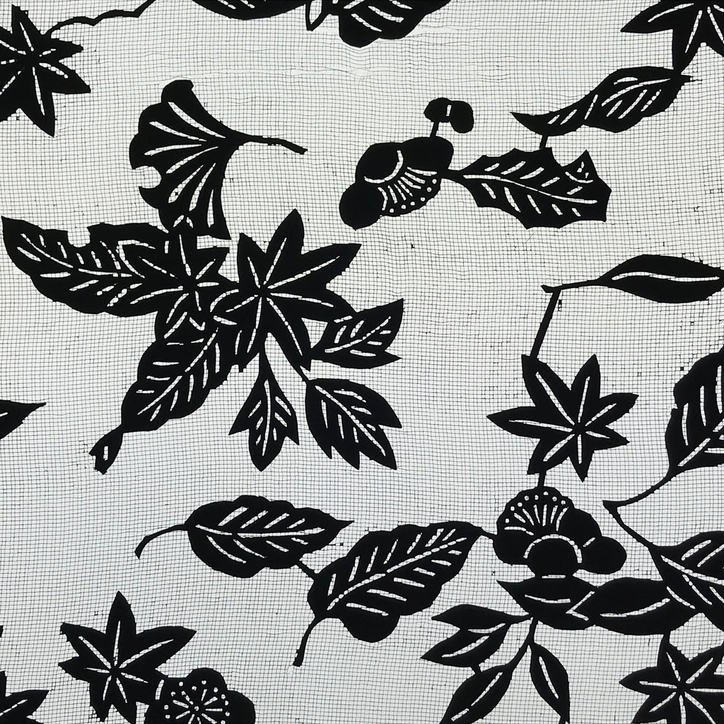 Antique Japanese Katagami Kimono Paper Stencil Katazome Autumn Leaves 4Y553