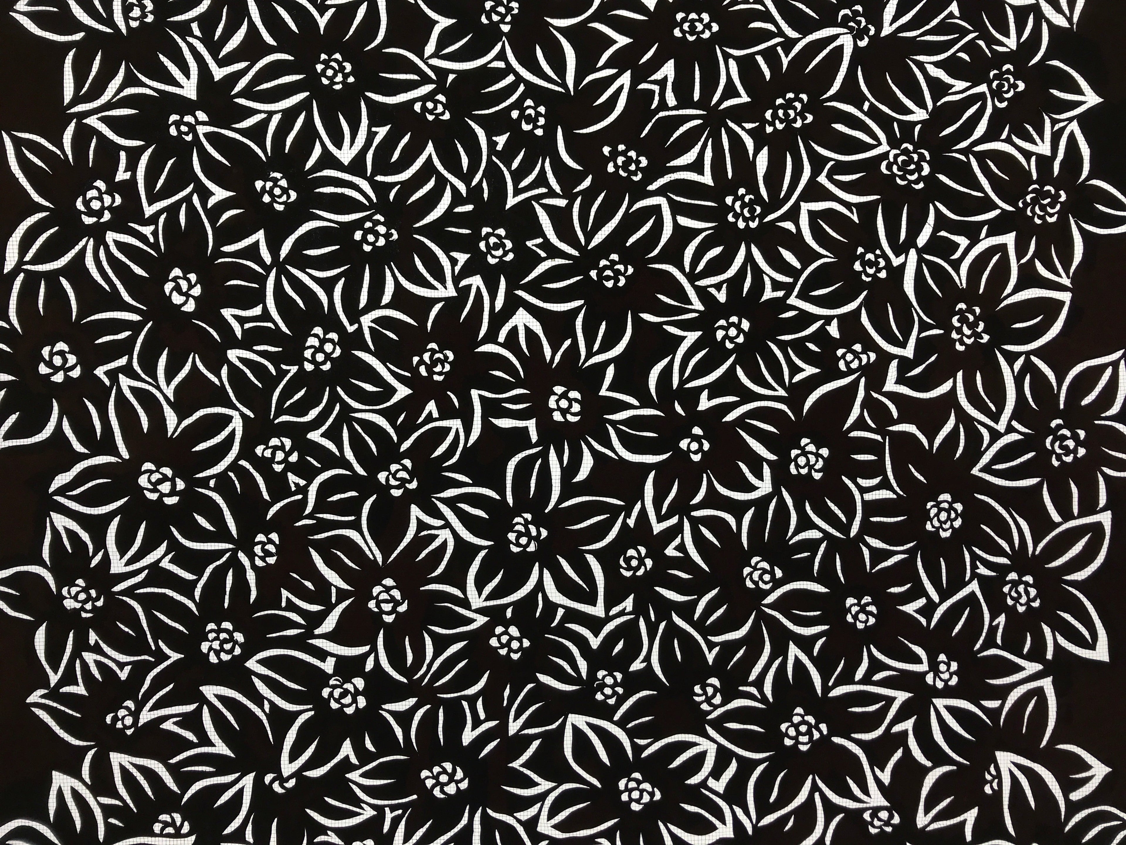 Antique Japanese Katagami Kimono Paper Stencil Katazome Azalea Tsutsuji 4Y566