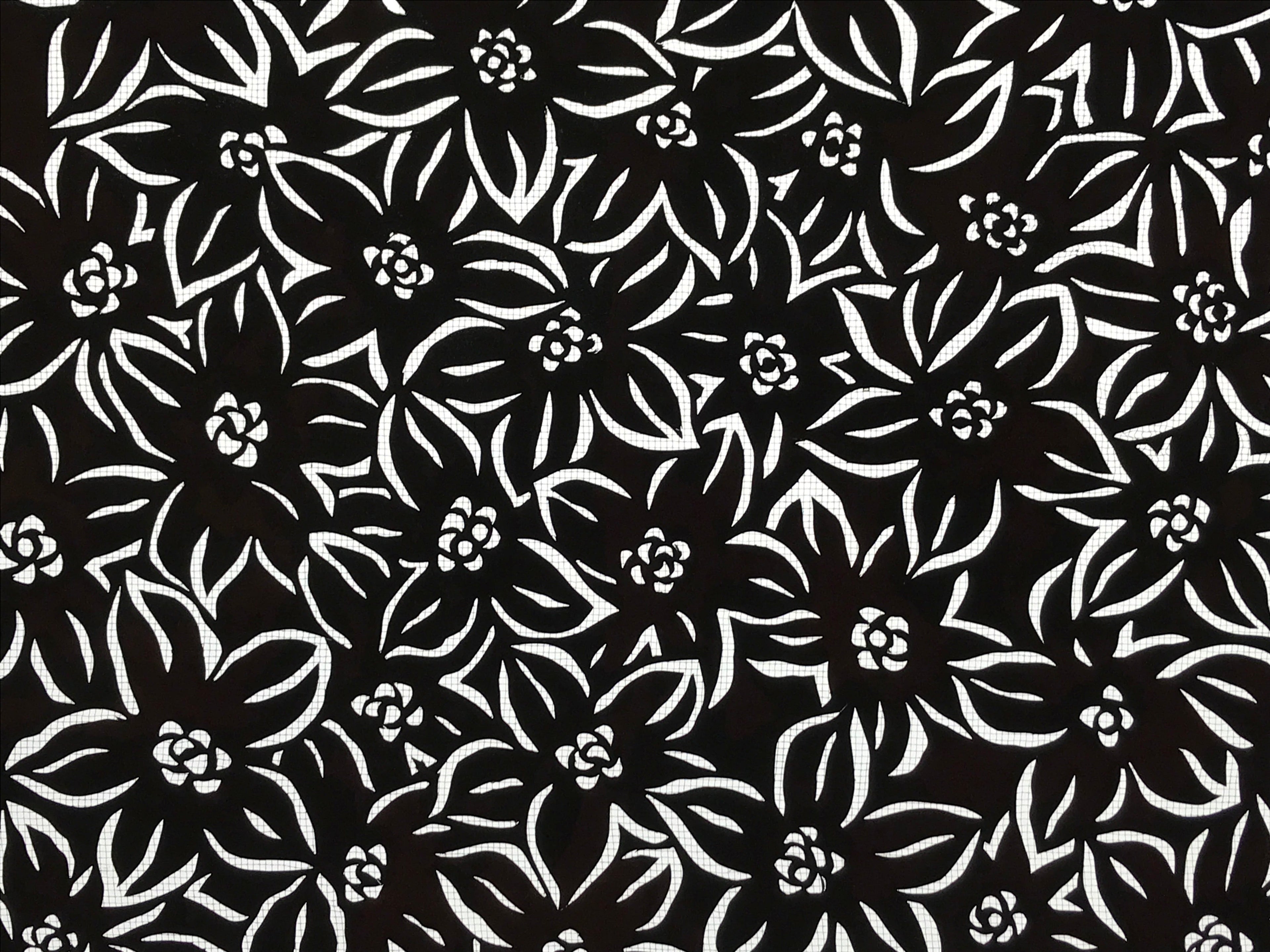 Antique Japanese Katagami Kimono Paper Stencil Katazome Azalea Tsutsuji 4Y566