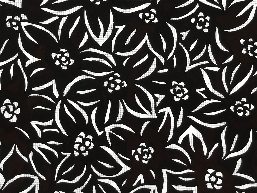 Antique Japanese Katagami Kimono Paper Stencil Katazome Azalea Tsutsuji 4Y566