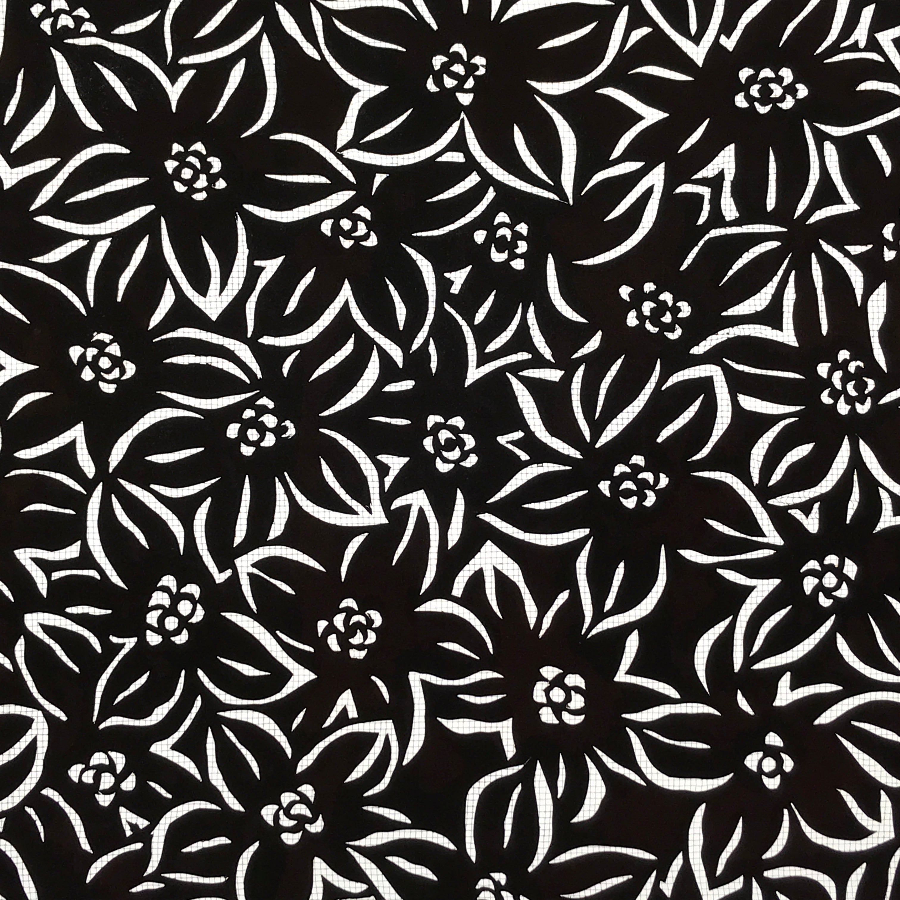 Antique Japanese Katagami Kimono Paper Stencil Katazome Azalea Tsutsuji 4Y566