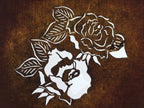 Antique Japanese Katagami Kimono Paper Stencil Katazome Bara Roses Design 4Y548