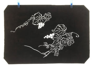 Antique Japanese Katagami Kimono Paper Stencil Katazome Berries Leaves 4Y580