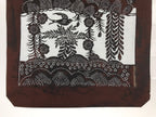 Antique Japanese Katagami Kimono Paper Stencil Katazome Bird Pine Flowers 4Y510