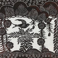Antique Japanese Katagami Kimono Paper Stencil Katazome Bird Pine Flowers 4Y510