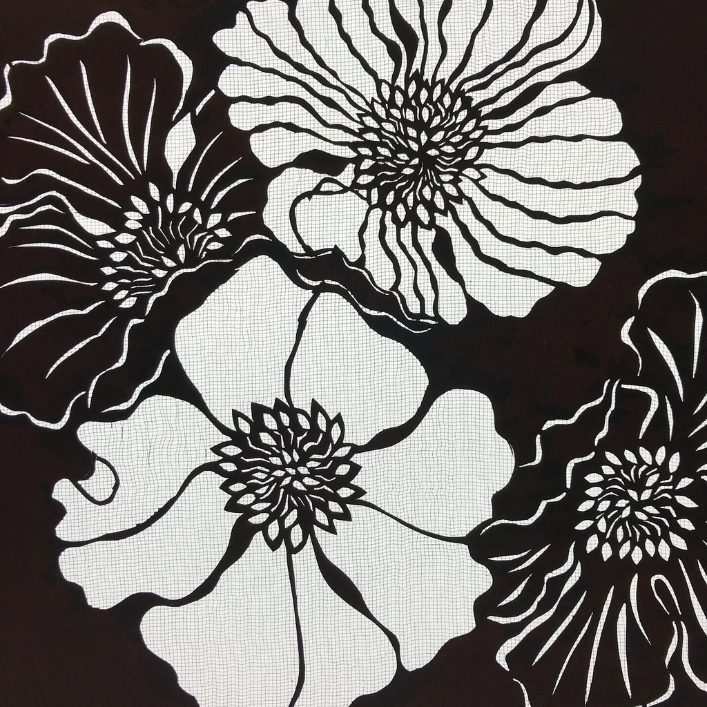Antique Japanese Katagami Kimono Paper Stencil Katazome Botan Peony 4Y534