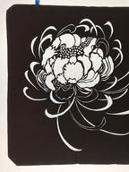 Antique Japanese Katagami Kimono Paper Stencil Katazome Chrysanthemum 4Y581
