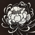 Antique Japanese Katagami Kimono Paper Stencil Katazome Chrysanthemum 4Y581
