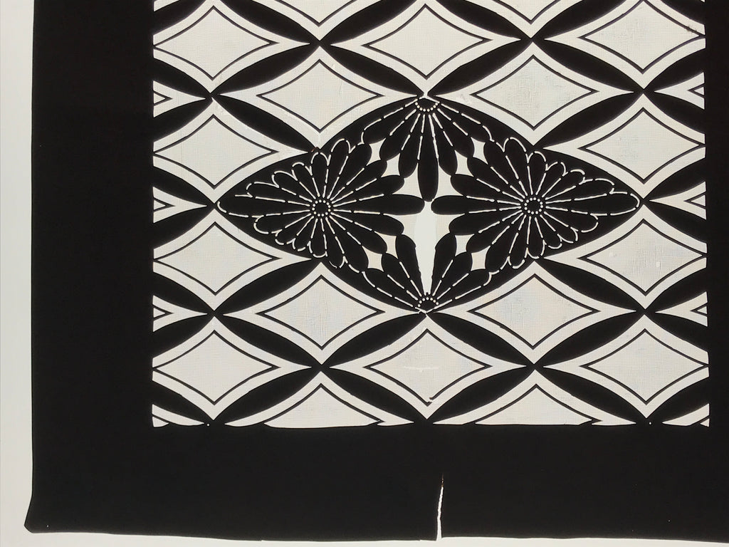 Antique Japanese Katagami Kimono Paper Stencil Katazome Chrysanthemum Kiku 4Y698