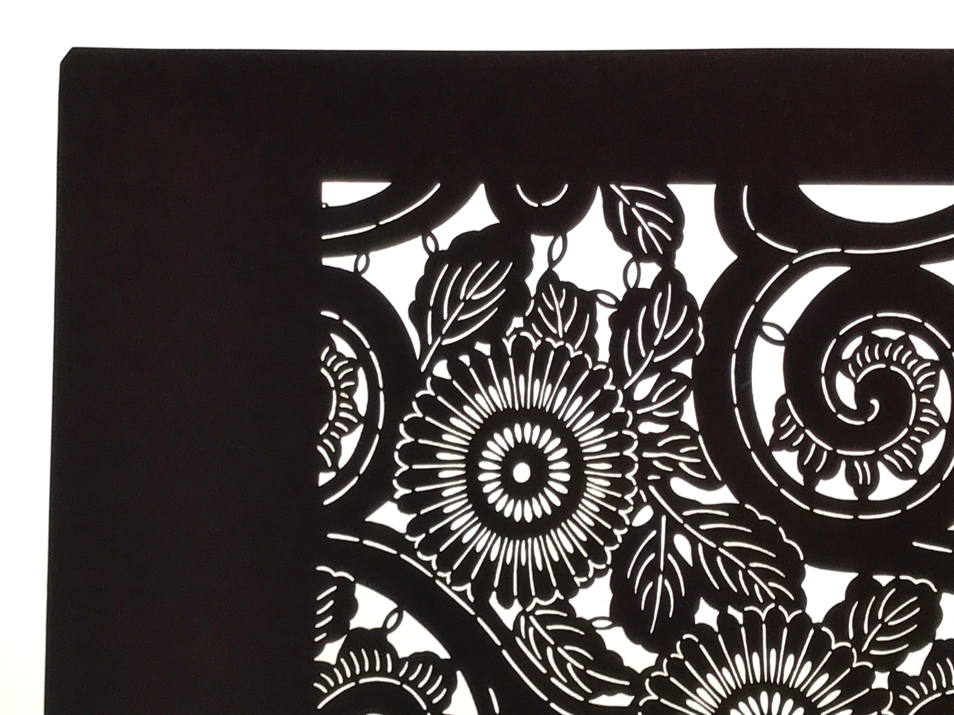 Antique Japanese Katagami Kimono Paper Stencil Katazome Chrysanthemum Kiku 4Y699