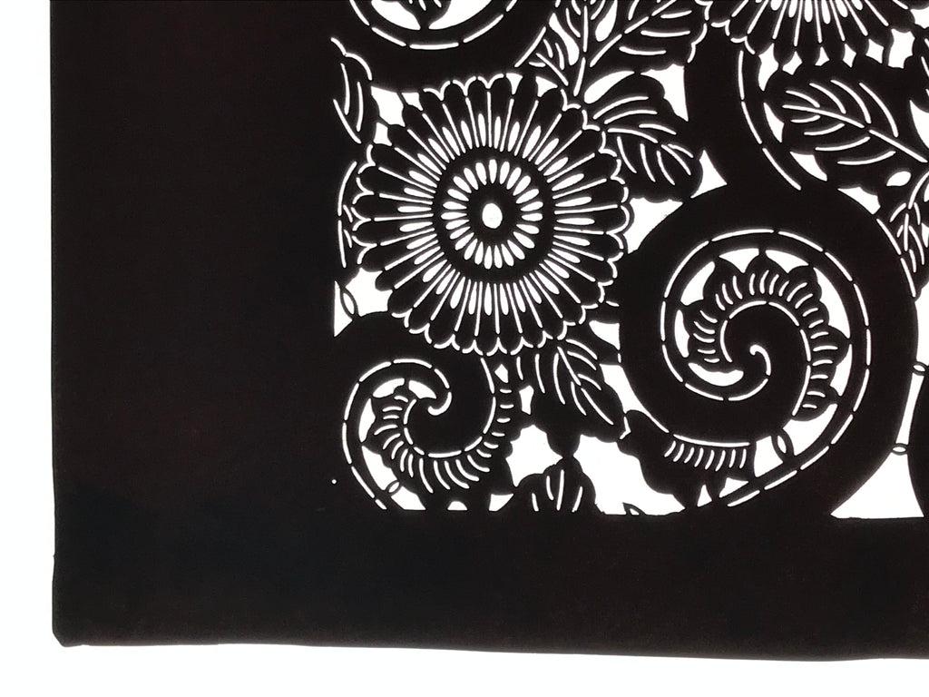 Antique Japanese Katagami Kimono Paper Stencil Katazome Chrysanthemum Kiku 4Y699