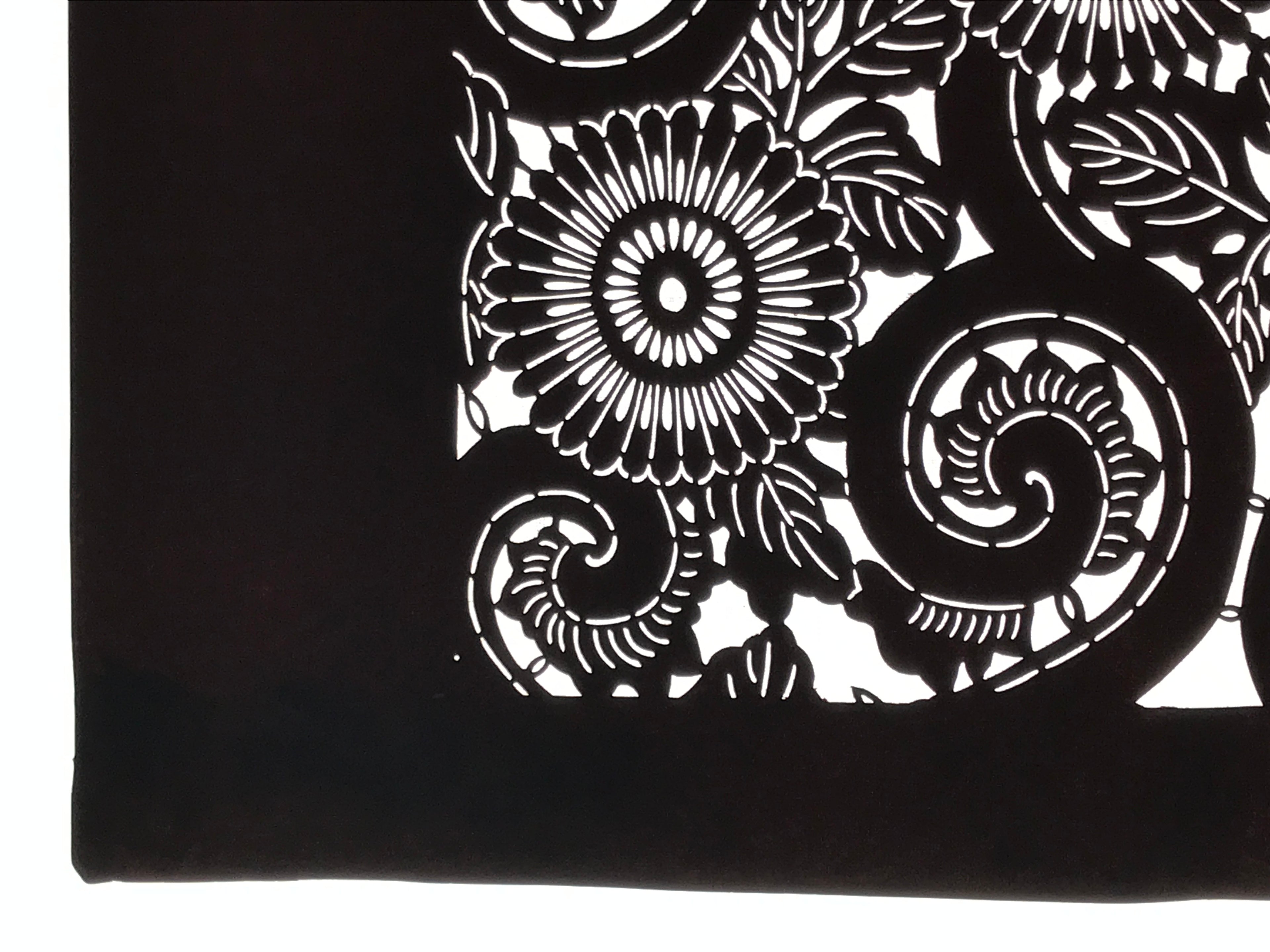 Antique Japanese Katagami Kimono Paper Stencil Katazome Chrysanthemum Kiku 4Y699