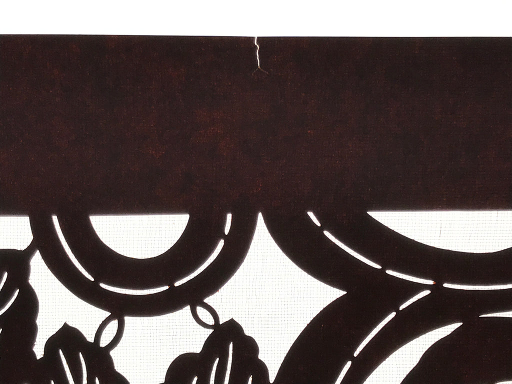 Antique Japanese Katagami Kimono Paper Stencil Katazome Chrysanthemum Kiku 4Y699