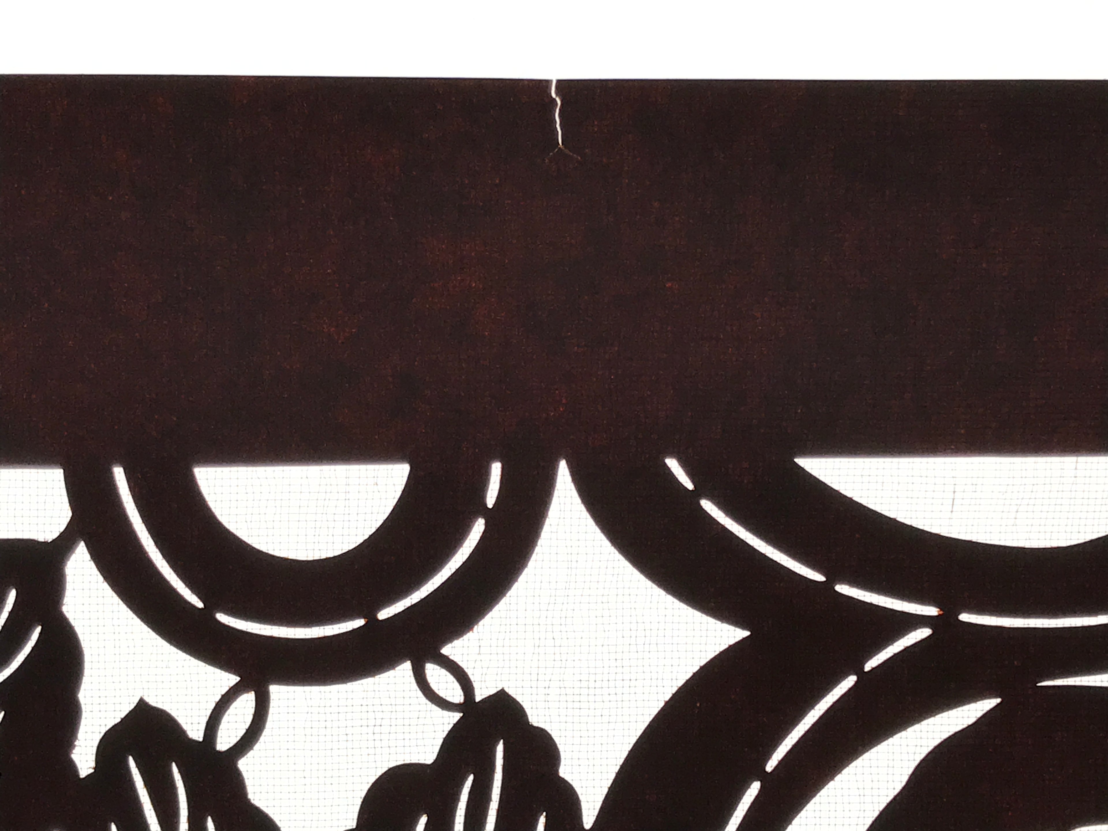 Antique Japanese Katagami Kimono Paper Stencil Katazome Chrysanthemum Kiku 4Y699