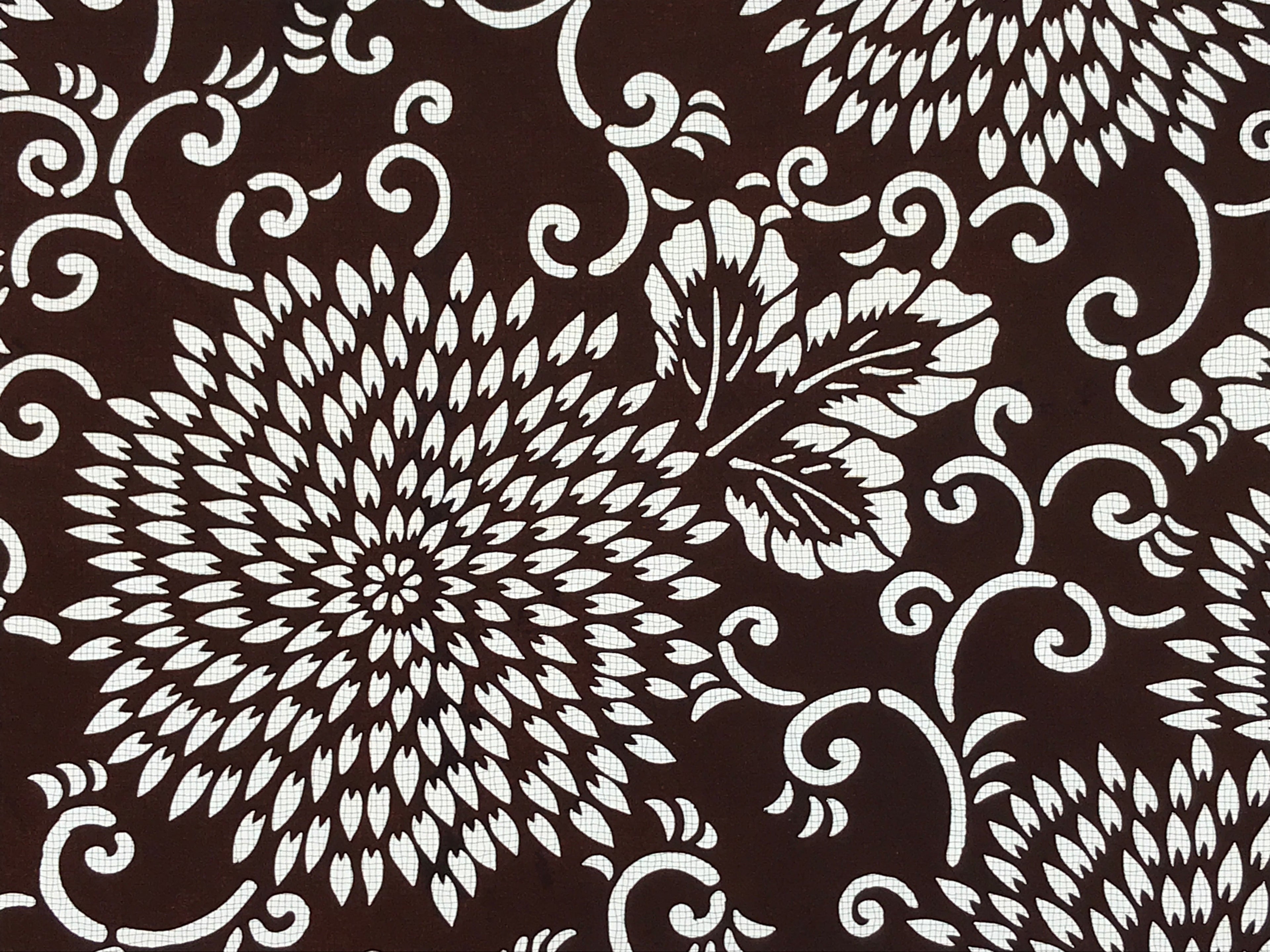 Antique Japanese Katagami Kimono Paper Stencil Katazome Chrysanthemums 4Y516