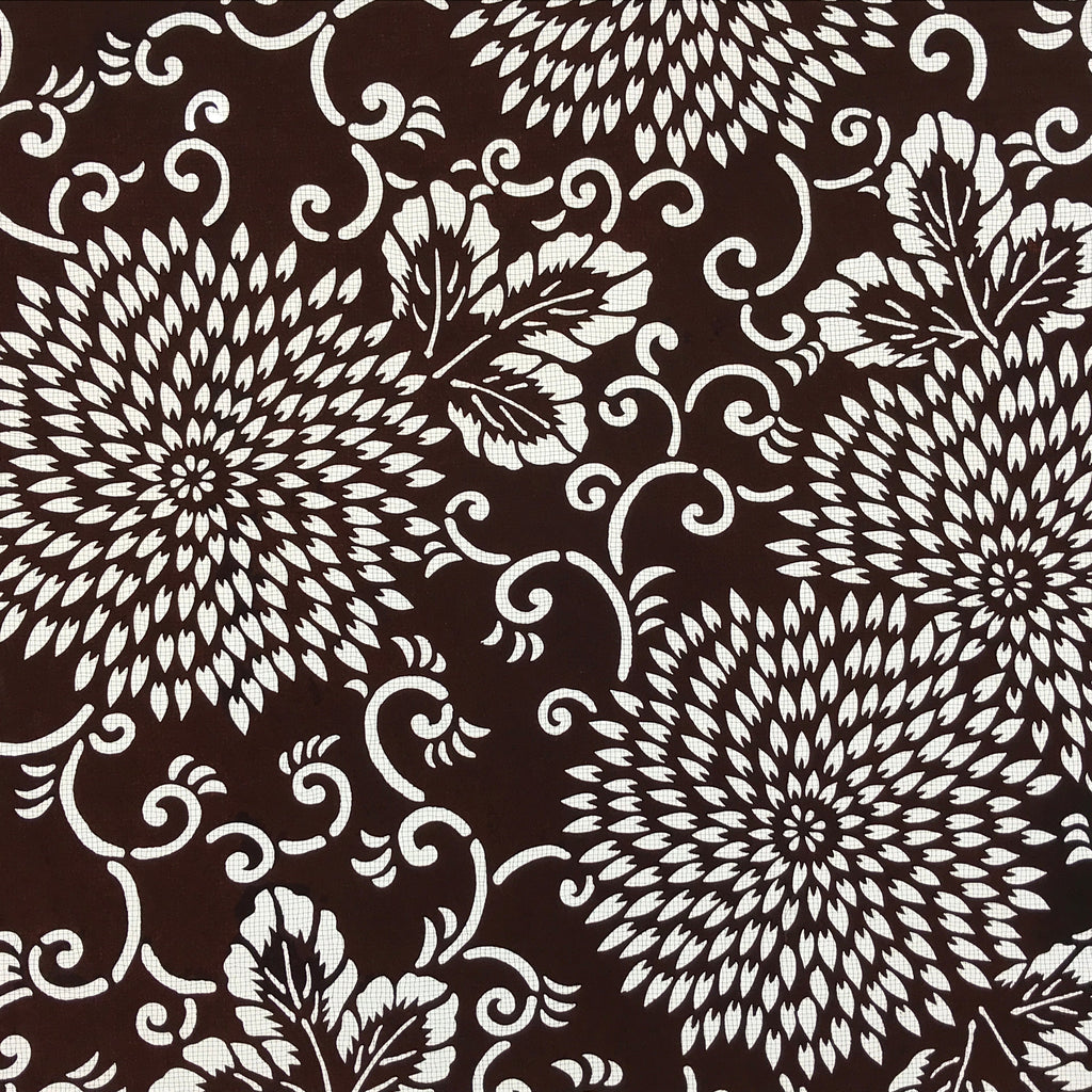 Antique Japanese Katagami Kimono Paper Stencil Katazome Chrysanthemums 4Y516