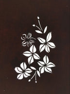 Antique Japanese Katagami Kimono Paper Stencil Katazome Climbing Flowers 4Y579