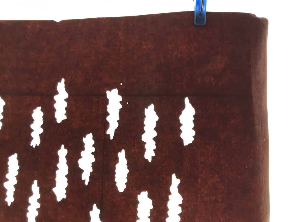 Antique Japanese Katagami Kimono Paper Stencil Katazome Clouds Flowers 4Y628